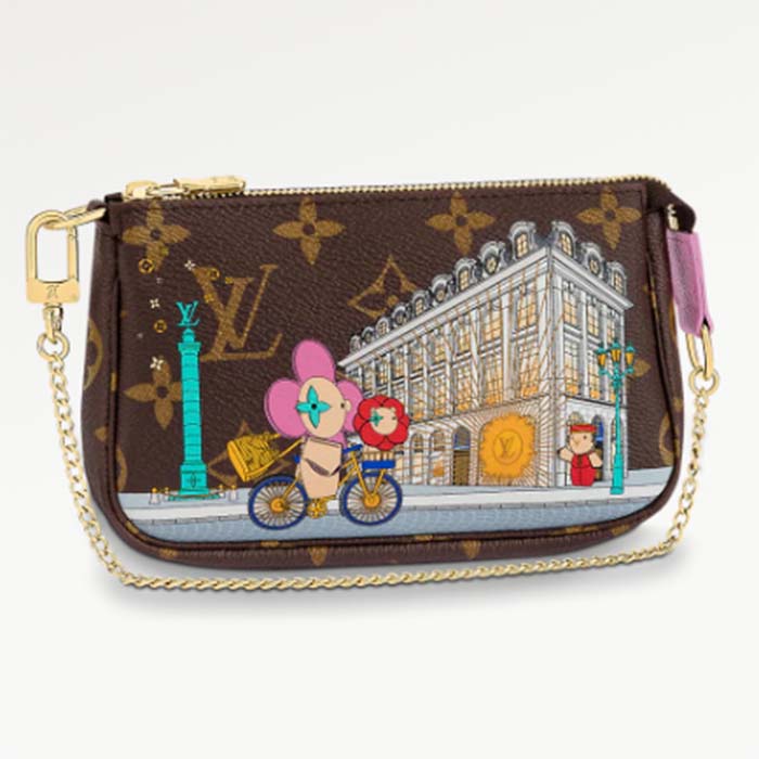Louis Vuitton LV Women Mini Pochette Accessoires in Monogram Coated Canvas Clutch