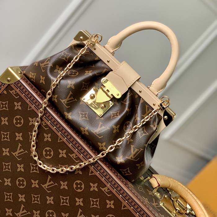Louis Vuitton LV Women Monogram Clutch Monogram Coated Canvas Calfskin Leather
