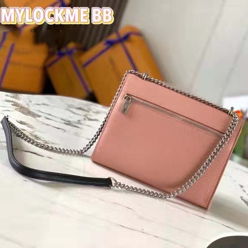 Louis Vuitton LV Women Mylockme Chain Bag Chataigne Brown Soft Grained Calfskin