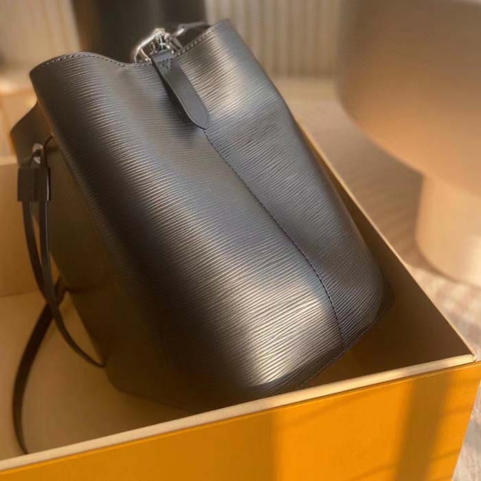 Louis Vuitton LV Women NéoNoé MM Bucket Black Epi Grained Cowhide Leather Handbag