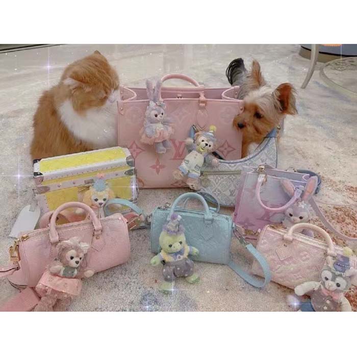 Louis Vuitton LV Women OnTheGo MM Gradient Pink Monogram Empreinte Embossed Cowhide Leather Tote