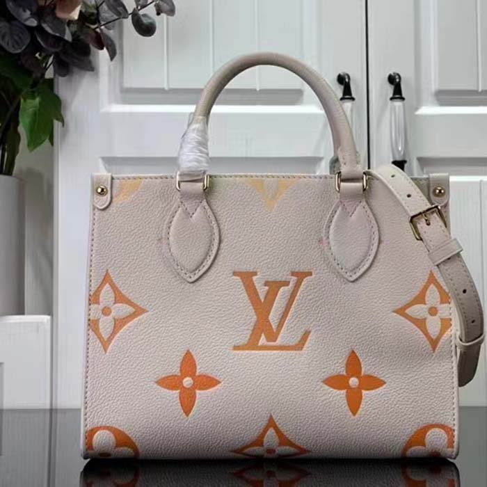 Louis Vuitton LV Women OnTheGo PM Neutral Gradient Monogram Empreinte Embossed Cowhide Leather Tote