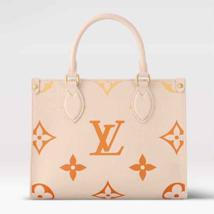 Louis Vuitton LV Women OnTheGo PM Neutral Gradient Monogram Empreinte Embossed Cowhide Leather Tote