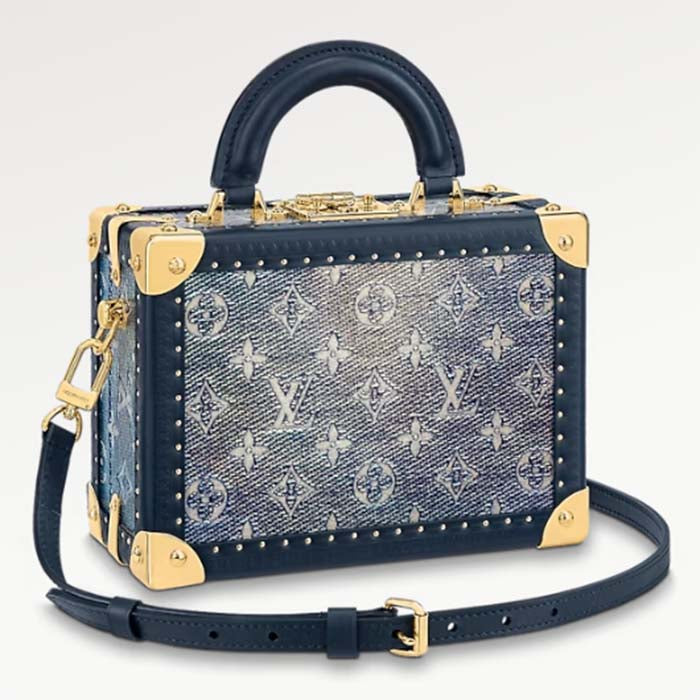 Louis Vuitton LV Women Petite Valise Top Handle S-Lock Closure Nametag Handbag