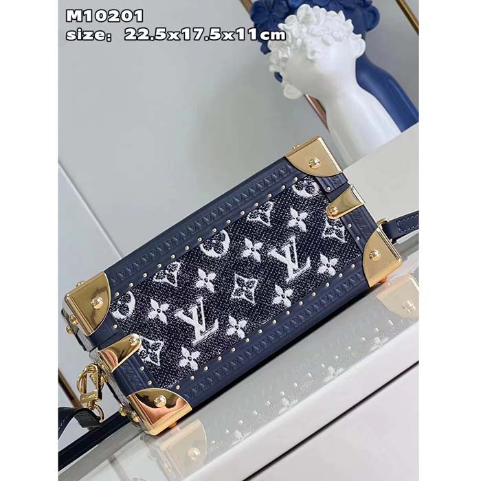 Louis Vuitton LV Women Petite Valise Top Handle S-Lock Closure Nametag Handbag