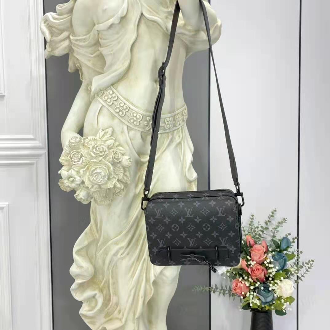Louis Vuitton LV Women Steamer Messenger Monogram Eclipse Coated Canvas Handbag