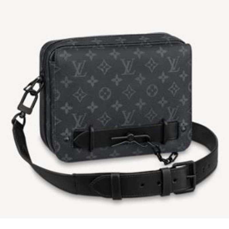 Louis Vuitton LV Women Steamer Messenger Monogram Eclipse Coated Canvas Handbag