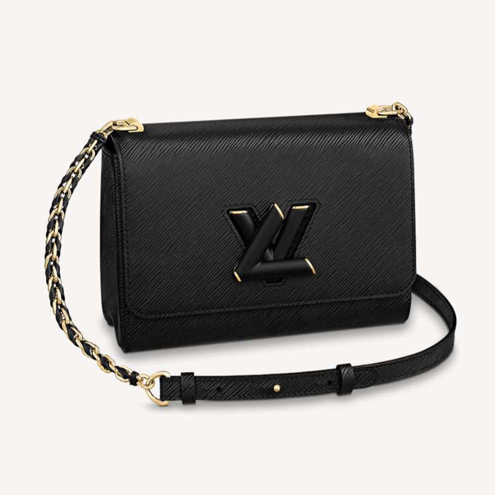 Louis Vuitton LV Women Twist MM Handbag in Grained Epi Calfskin-Black