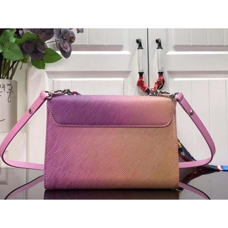 Louis Vuitton LV Women Twist MM Handbag Pink Epi Grained Cowhide Leather