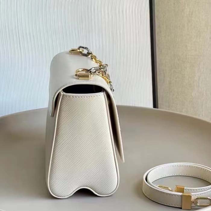 Louis Vuitton LV Women Twist MM Quartz Epi Grained Leather Cowhide Lock Handbag