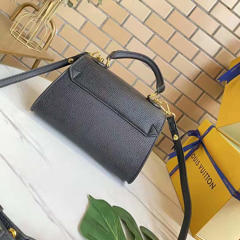 Louis Vuitton LV Women Twist One Handle PM Handbag Black Taurillon Cowhide