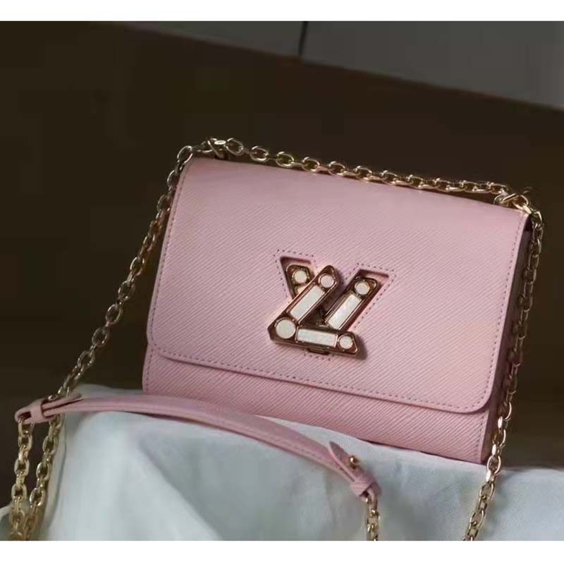 Louis Vuitton LV Women Twist PM Handback Rose Jasmin Epi Cowhide Leather Handbag