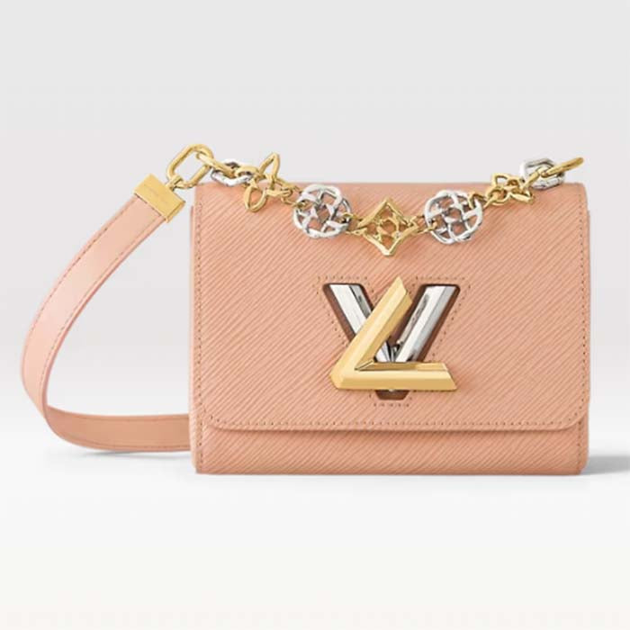Louis Vuitton LV Women Twist PM Pink Epi Grained Leather Cowhide Lock Handbag
