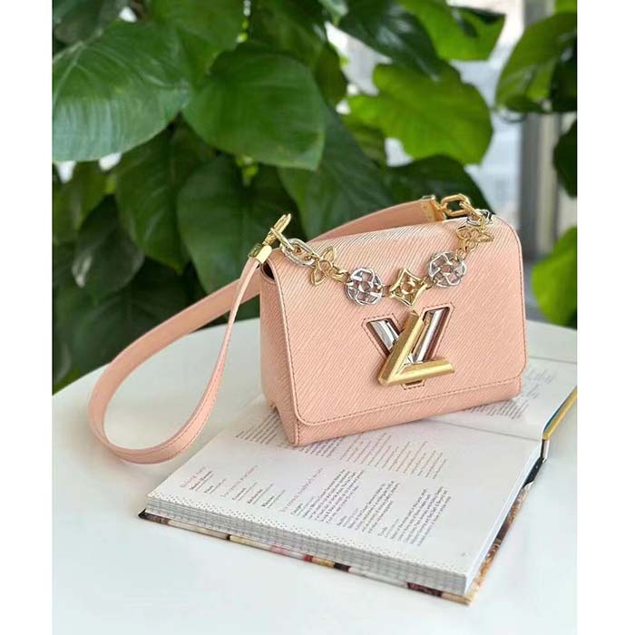 Louis Vuitton LV Women Twist PM Pink Epi Grained Leather Cowhide Lock Handbag