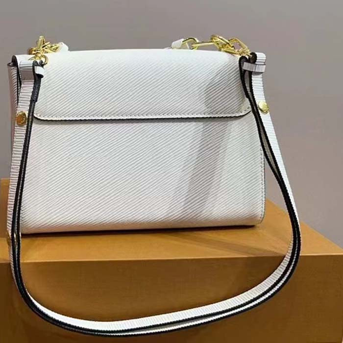 Louis Vuitton LV Women Twist PM Quartz White Epi Grained Cowhide Leather Handbag