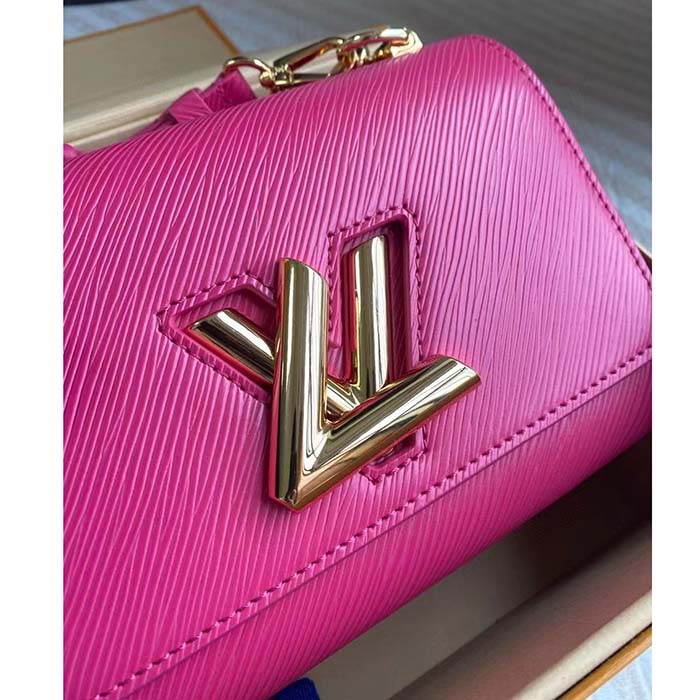 Louis Vuitton LV Women Twist PM Rose Miami Pink Epi Grained Cowhide Leather Handbag