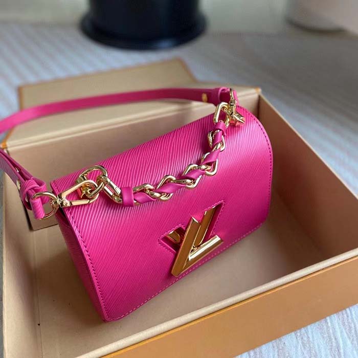Louis Vuitton LV Women Twist PM Rose Miami Pink Epi Grained Cowhide Leather Handbag