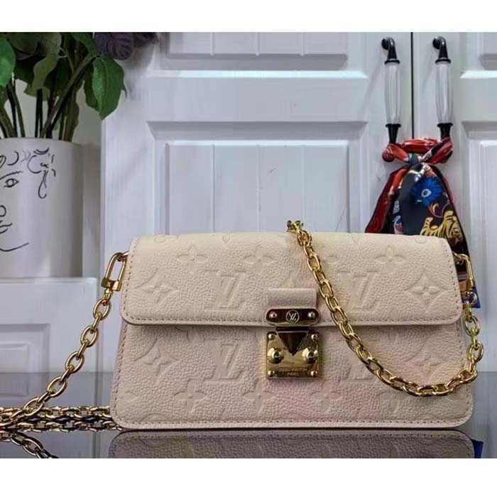Louis Vuitton LV Women Wallet On Chain Métis Cream Monogram Empreinte Embossed Supple Grained Cowhide Leather Crossbody