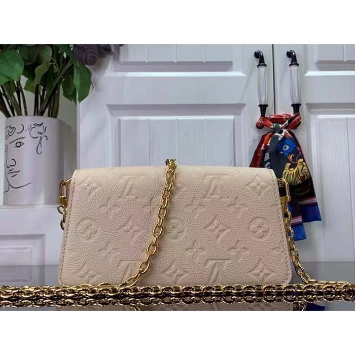 Louis Vuitton LV Women Wallet On Chain Métis Cream Monogram Empreinte Embossed Supple Grained Cowhide Leather Crossbody