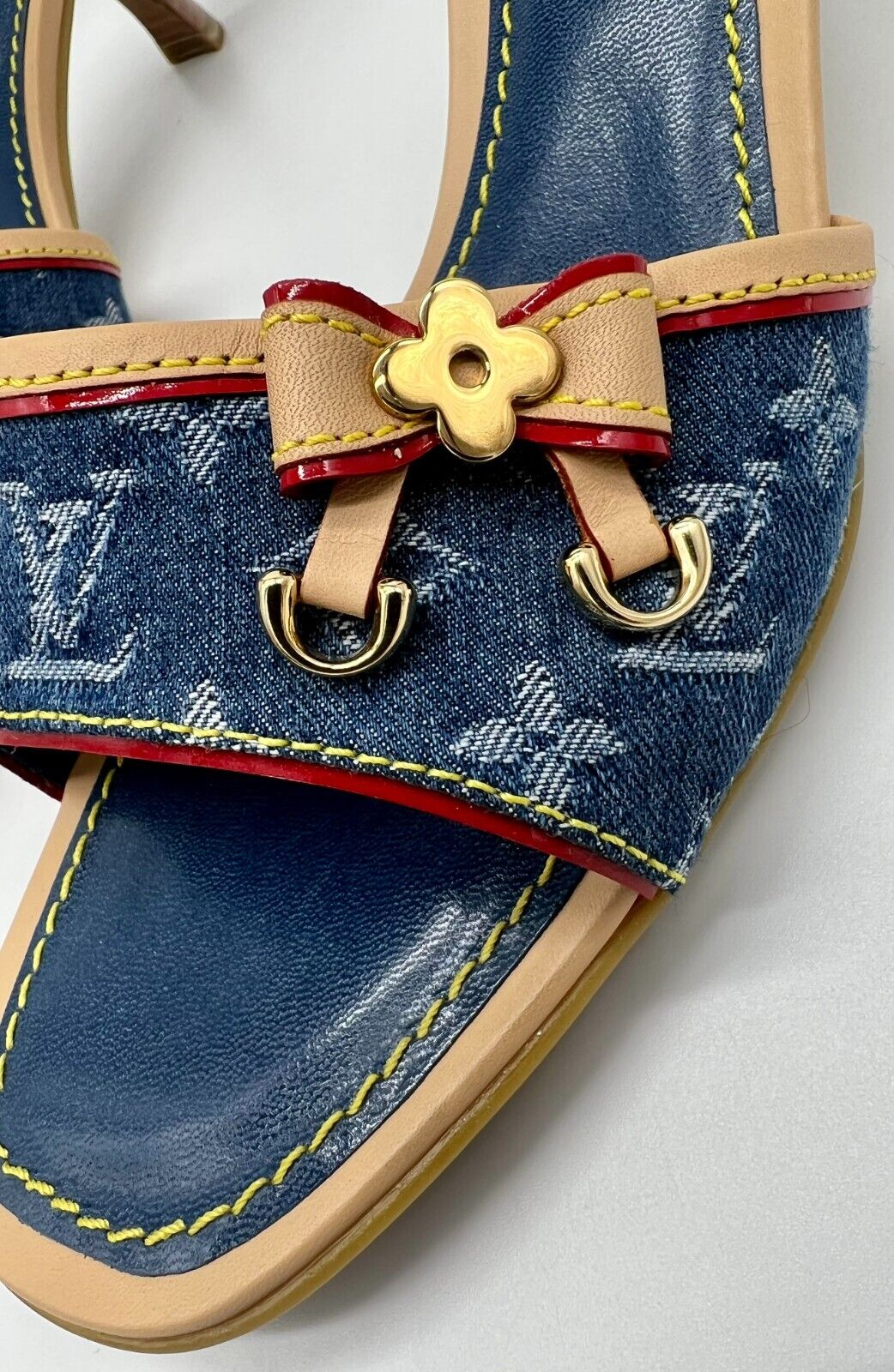 LOUIS VUITTON MONOGRAM INDIGO MULES