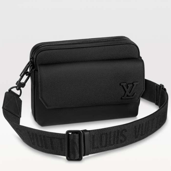 Louis Vuitton Unisex LV Fastline Messenger Black Cowhide Leather Zipped Closure Handbag