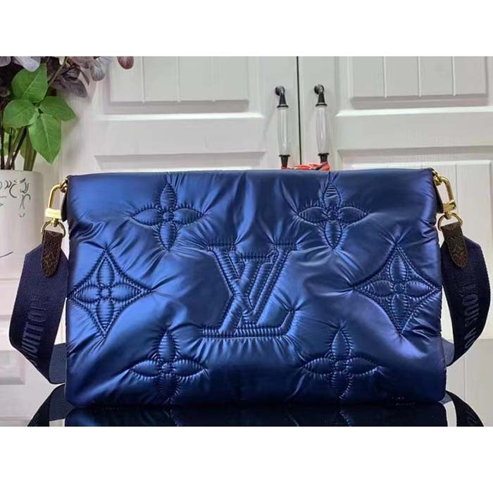 Louis Vuitton Unisex LV Maxi Multi-Pochette Accessoires Navy Blue Silver Recycled Nylon Econyl Clutch