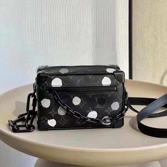 Louis Vuitton Unisex LVxYK Mini Soft Trunk Black Silver Monogram Eclipse Coated Canvas Handbag