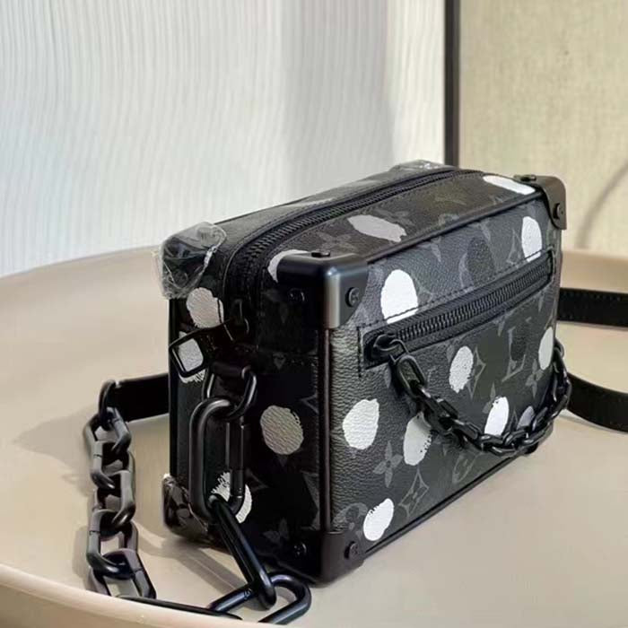 Louis Vuitton Unisex LVxYK Mini Soft Trunk Black Silver Monogram Eclipse Coated Canvas Handbag