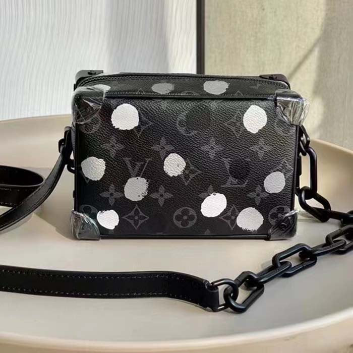 Louis Vuitton Unisex LVxYK Mini Soft Trunk Black Silver Monogram Eclipse Coated Canvas Handbag