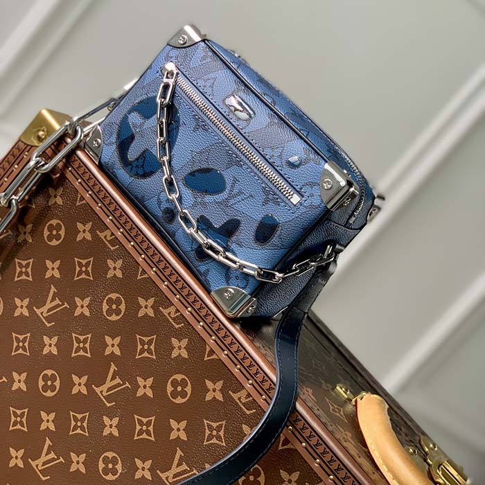 Louis Vuitton Unisex Mini Soft Trunk Abyss Blue Monogram Aquagarden Coated Canvas Handbag