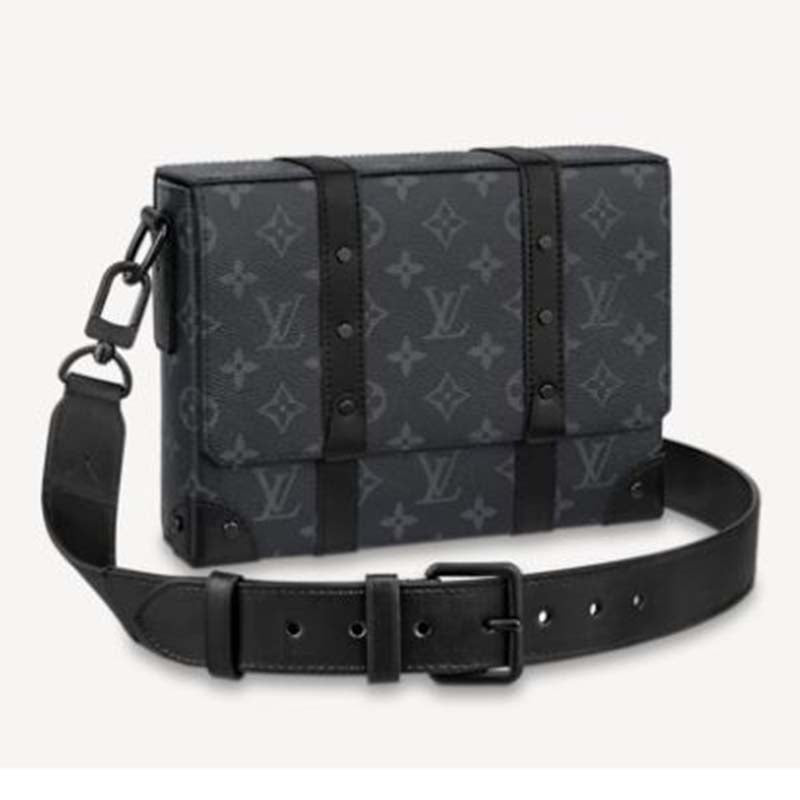 Louis Vuitton Unisex Trunk Messenger Monogram Eclipse Coated Canvas Handbag