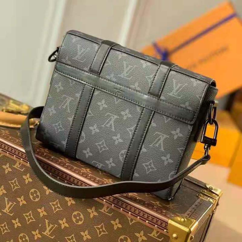 Louis Vuitton Unisex Trunk Messenger Monogram Eclipse Coated Canvas Handbag