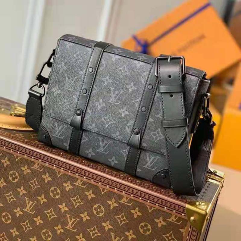 Louis Vuitton Unisex Trunk Messenger Monogram Eclipse Coated Canvas Handbag