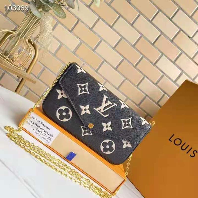 Louis Vuitton Women Félicie Pochette Monogram Empreinte Embossed Supple Grained Cowhide Leather Clutch