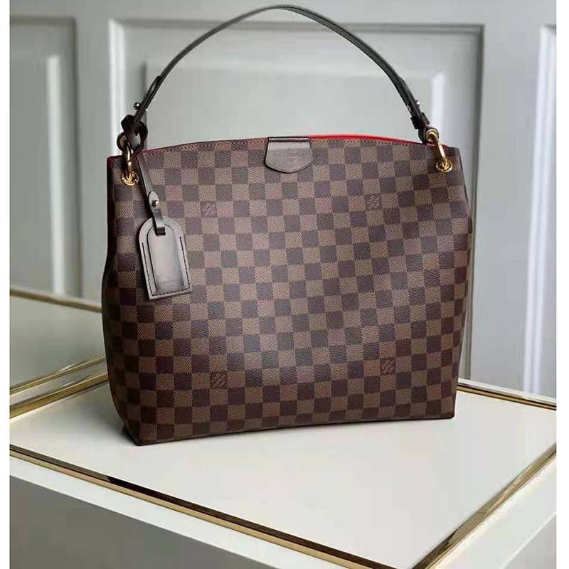 Louis Vuitton Women Graceful PM Hobo Brown Damier Ebene Coated Canvas Shoulder Bag