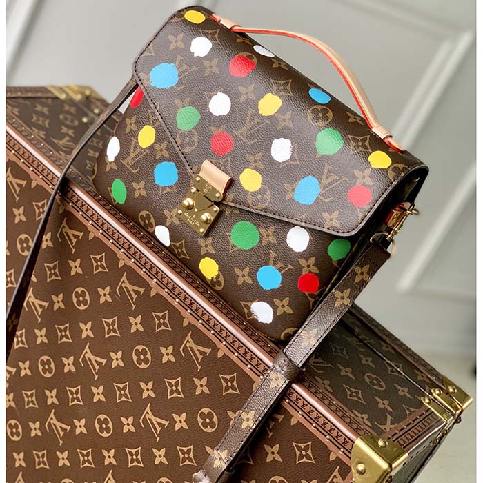 Louis Vuitton Women LV x YK Pochette Métis Monogram Coated Canvas 3D Painted Dots Clutch