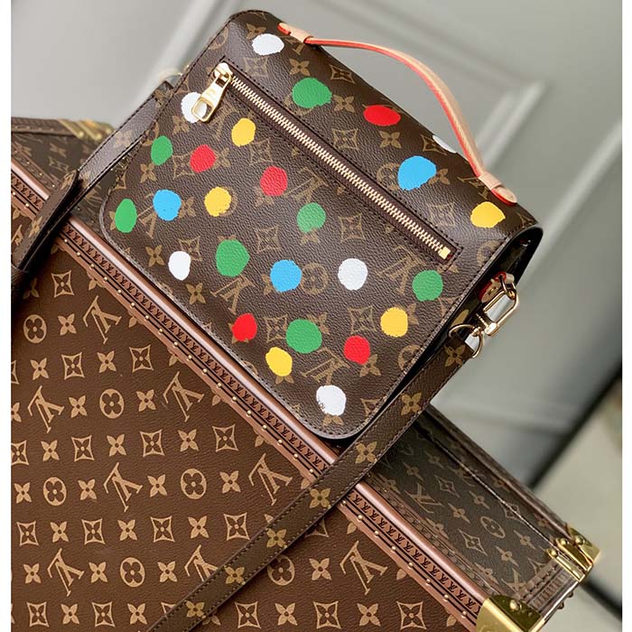 Louis Vuitton Women LV x YK Pochette Métis Monogram Coated Canvas 3D Painted Dots Clutch