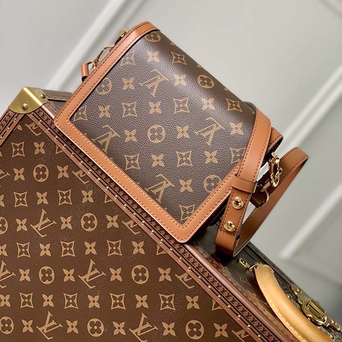 Louis Vuitton Women Mini Dauphine Lock XL Monogram Coated Canvas Cowhide Leather Handbag