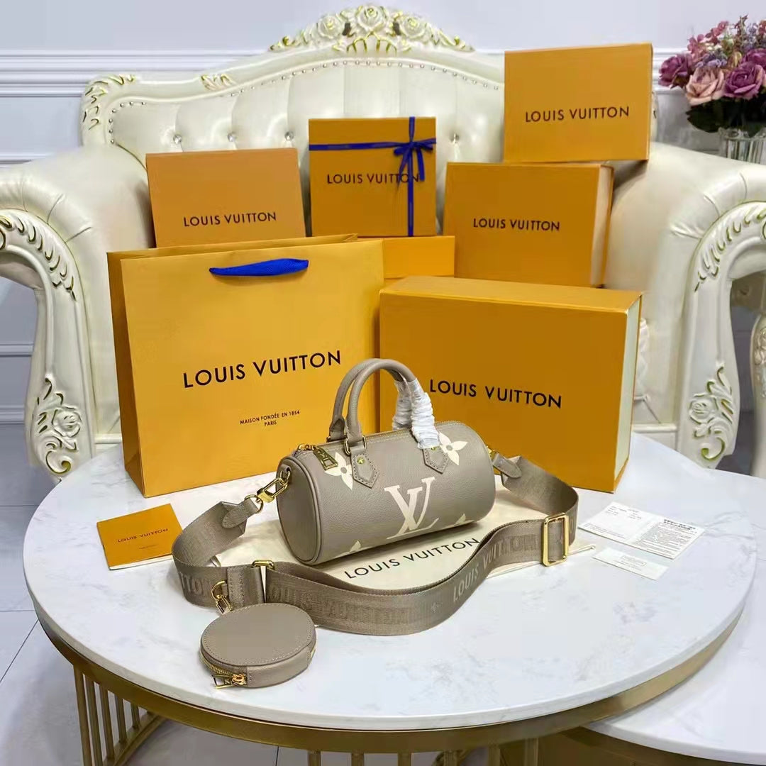 Louis Vuitton Women Papillon BB Dove Cream Embossed Supple Grained Cowhide Leather Handbag
