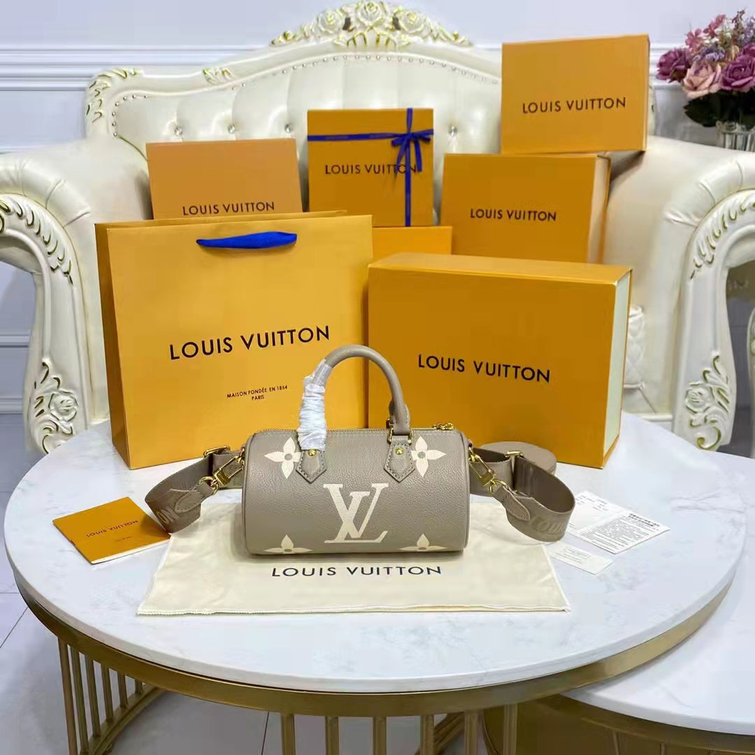 Louis Vuitton Women Papillon BB Dove Cream Embossed Supple Grained Cowhide Leather Handbag