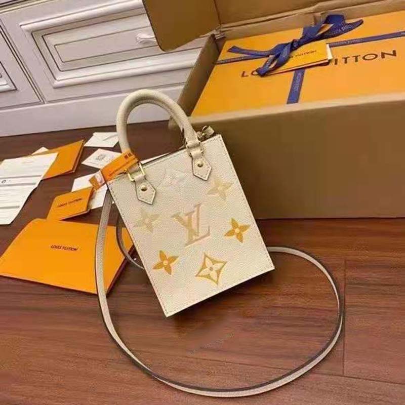 Louis Vuitton Women Petit Sac Plat Monogram Empreinte Embossed Supple Grained Cowhide Leather Handbag