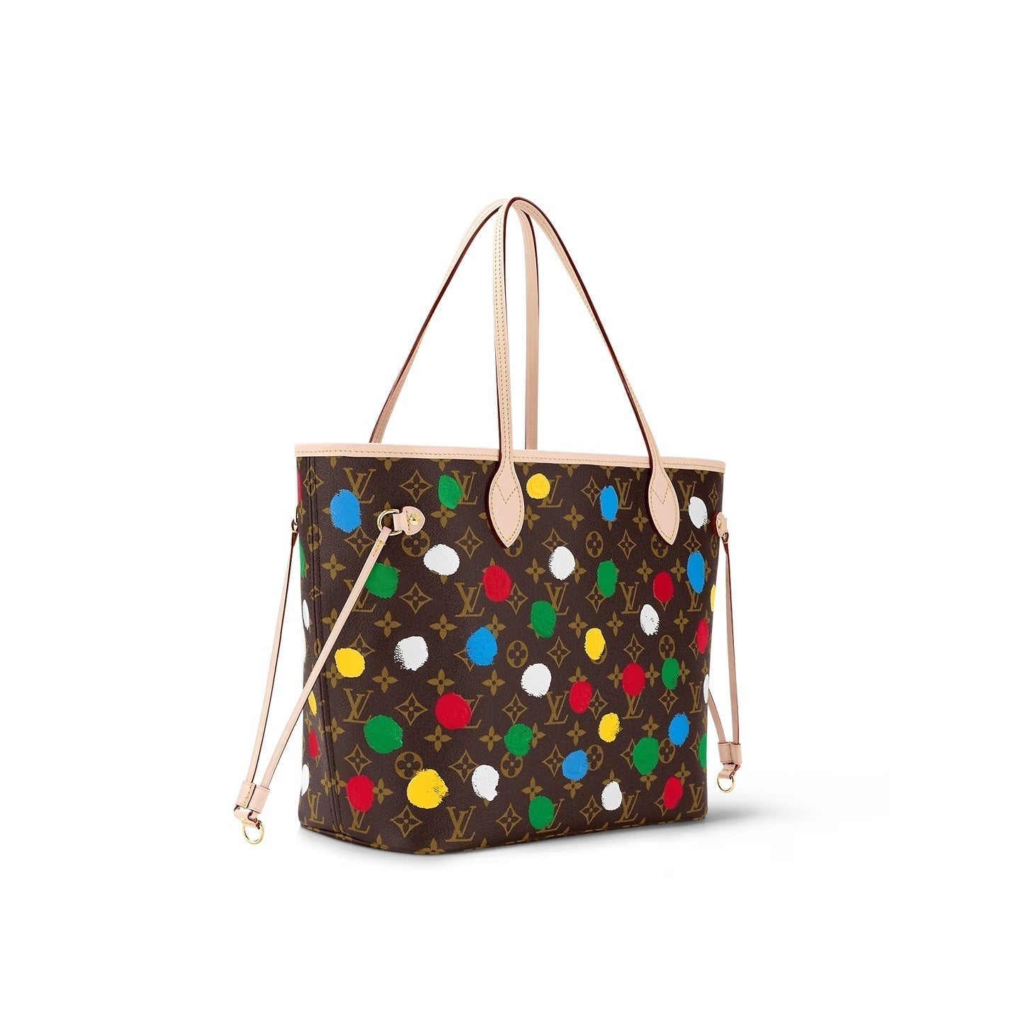 LOUIS VUITTON X YAYOI KMA MONOGRAM NEVERFULL MM TOTE BAG