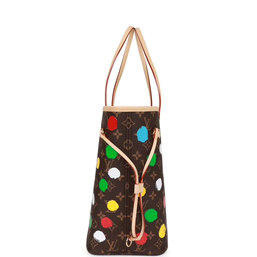 LOUIS VUITTON X YAYOI KMA MONOGRAM NEVERFULL MM TOTE BAG