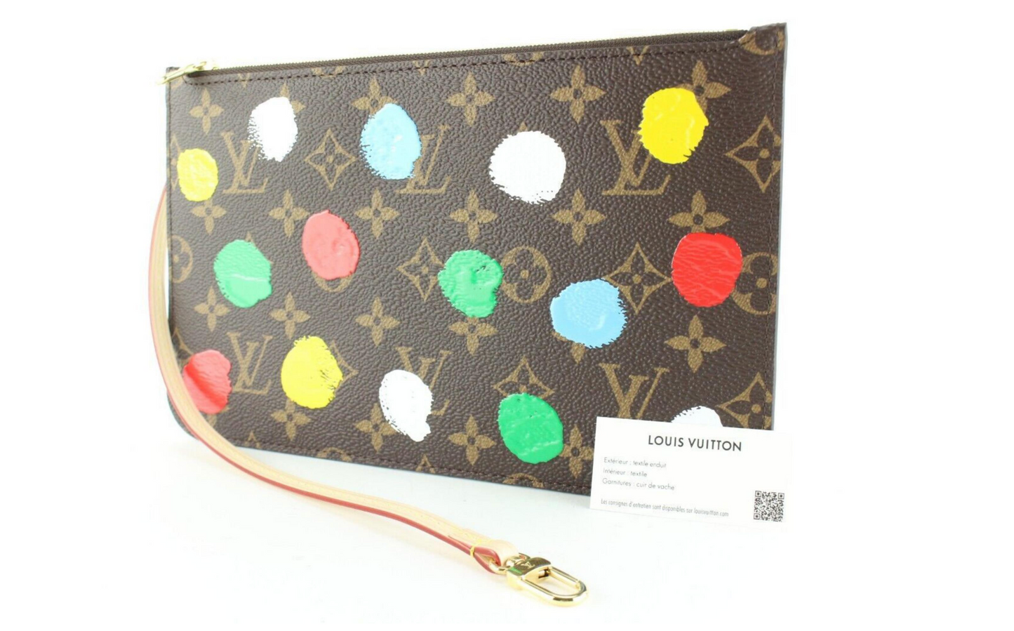LOUIS VUITTON X YAYOI KMA NEVERFULL POCHETTE WRISTLET Tote