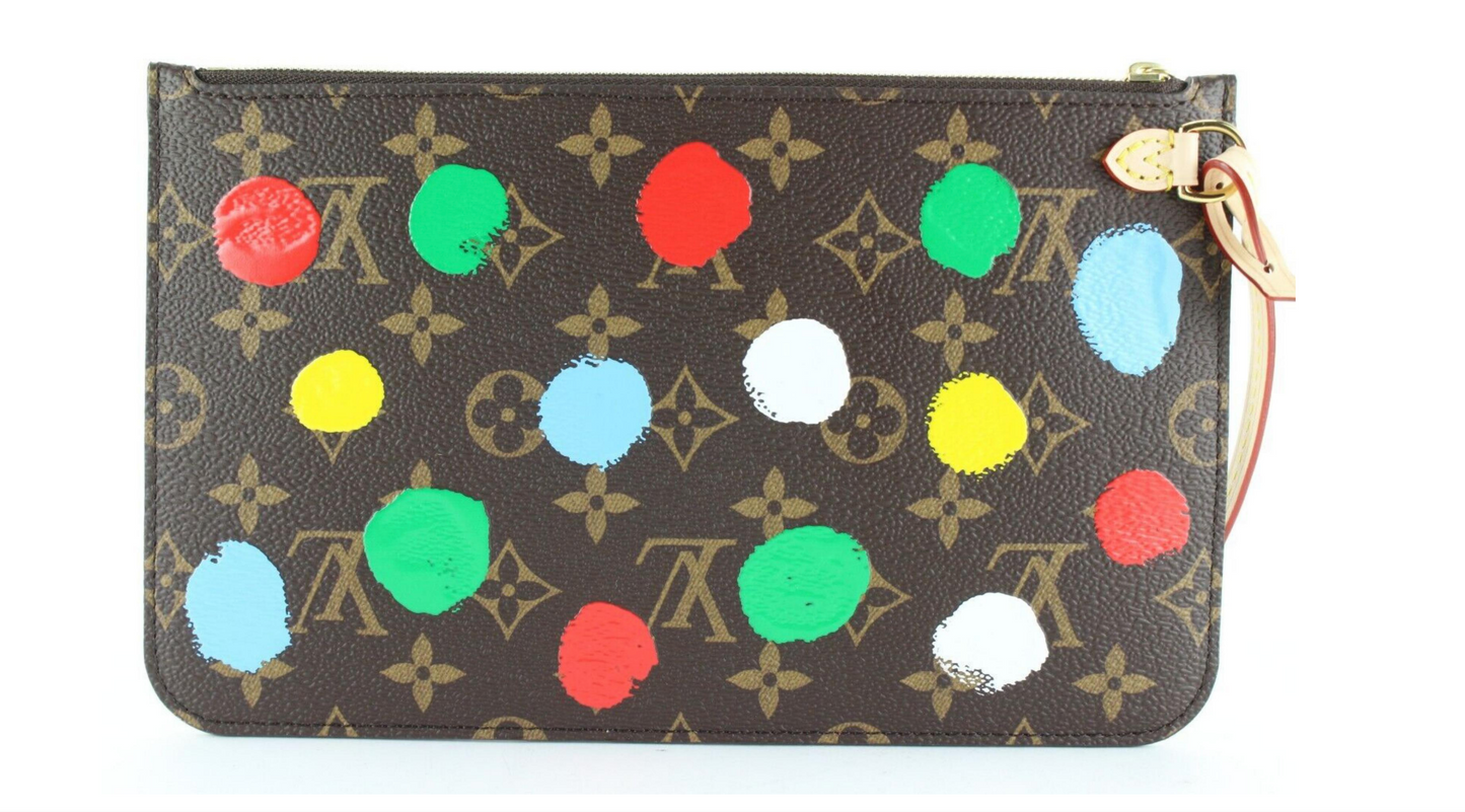 LOUIS VUITTON X YAYOI KMA NEVERFULL POCHETTE WRISTLET Tote
