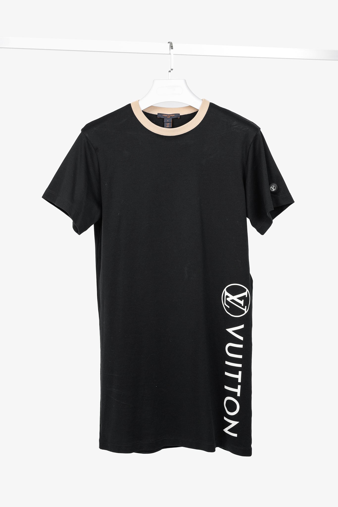 Louis Vuitton Vuittamins Black Cotton Jersey Logo T-Shirt Dress