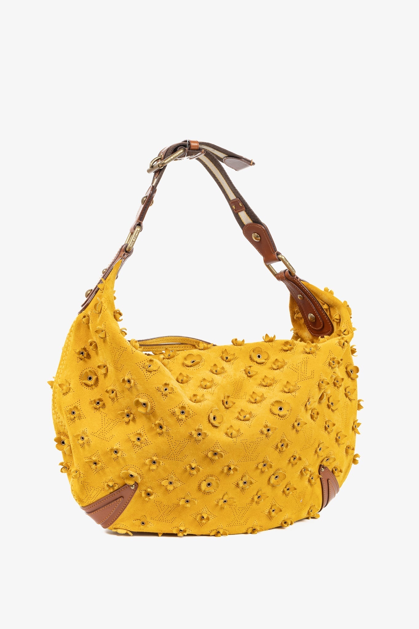 Louis Vuitton Onatah Fleurs GM Mais Suede Hobo Bag