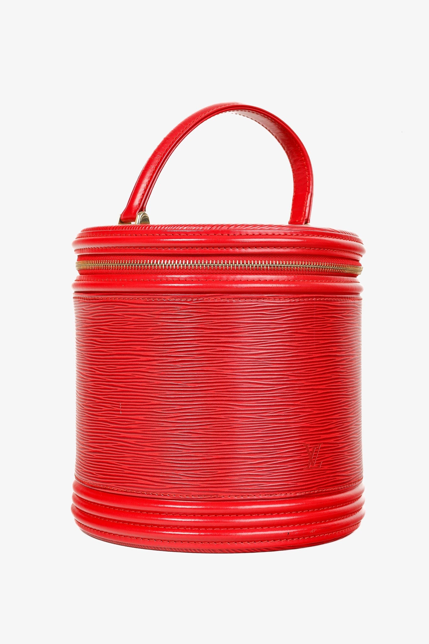 Louis Vuitton Epi Cannes Castilian Red Leather Round Handbag