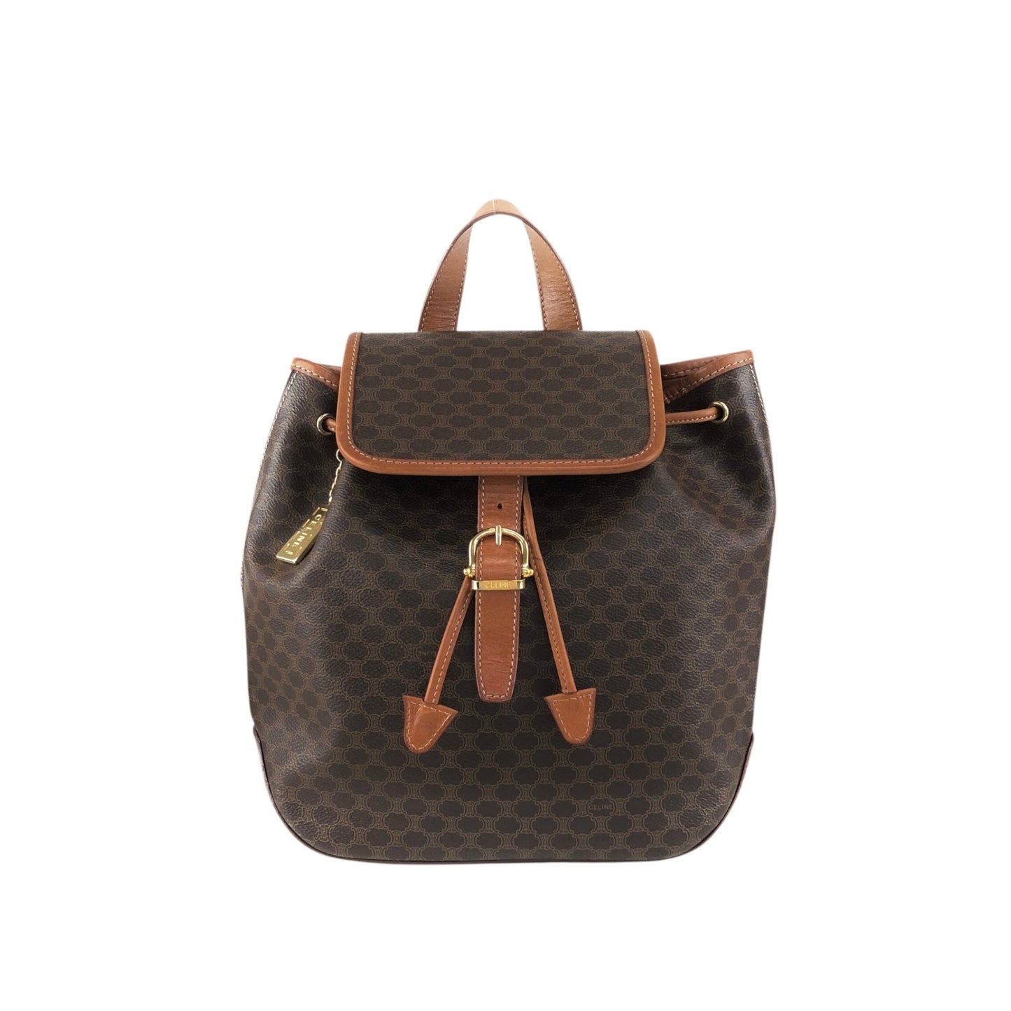 CELINE Macadam Front Buckle Backpack Brown 22b6rx
