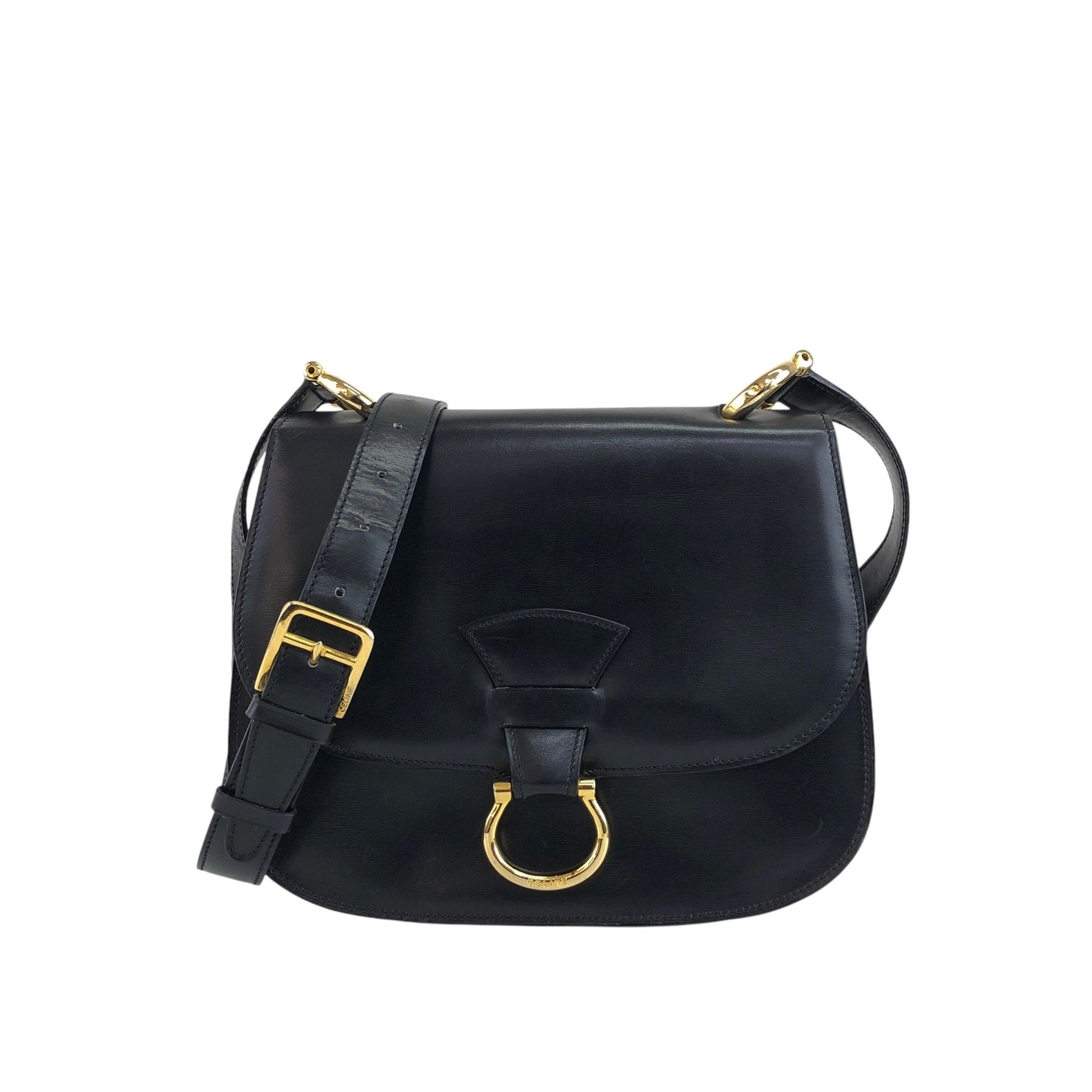 CELINE Horse Bit Shoulder bag Black zfwpa8
